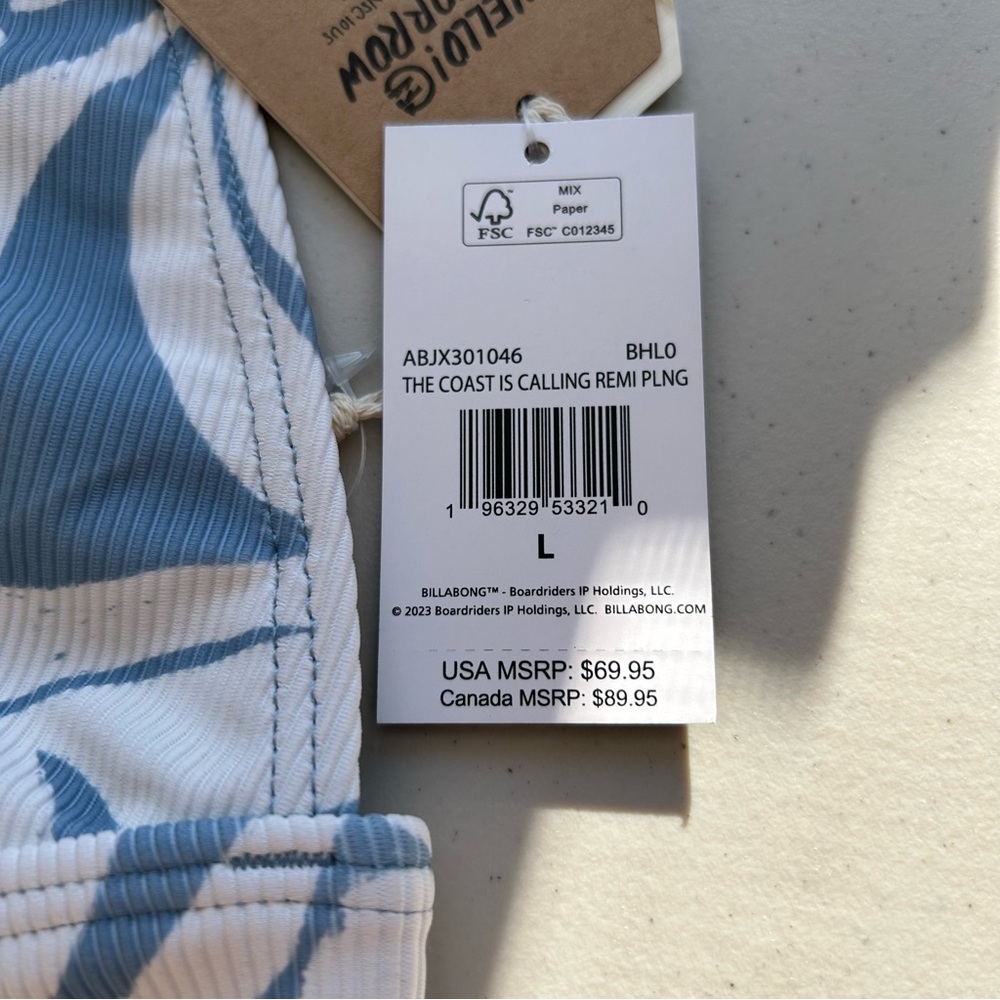 Billabong The Coast is Calling Bikini Top Large Blue NWT - Picture 5 of 6